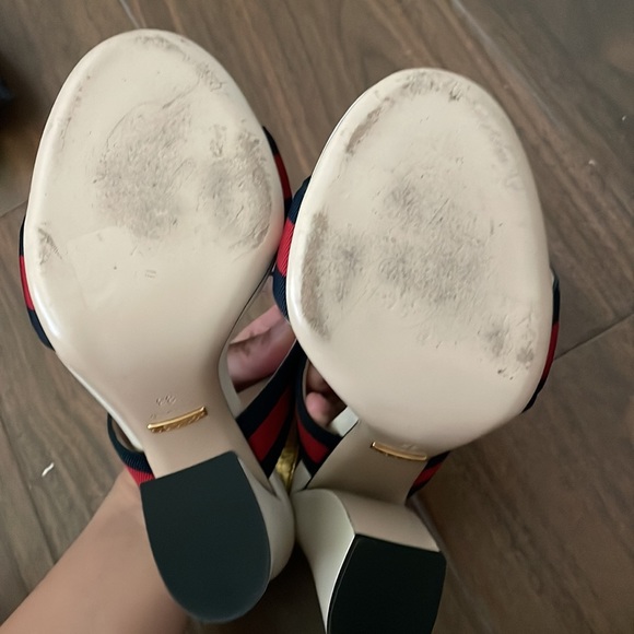 Gucci Grosgrain Web Aline Heel Sandal 38 - Picture 4 of 7